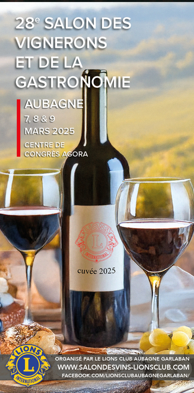 Brochure salon des vignerons et de la gastronomie 2025 du Lions club Aubagne-Garlaban